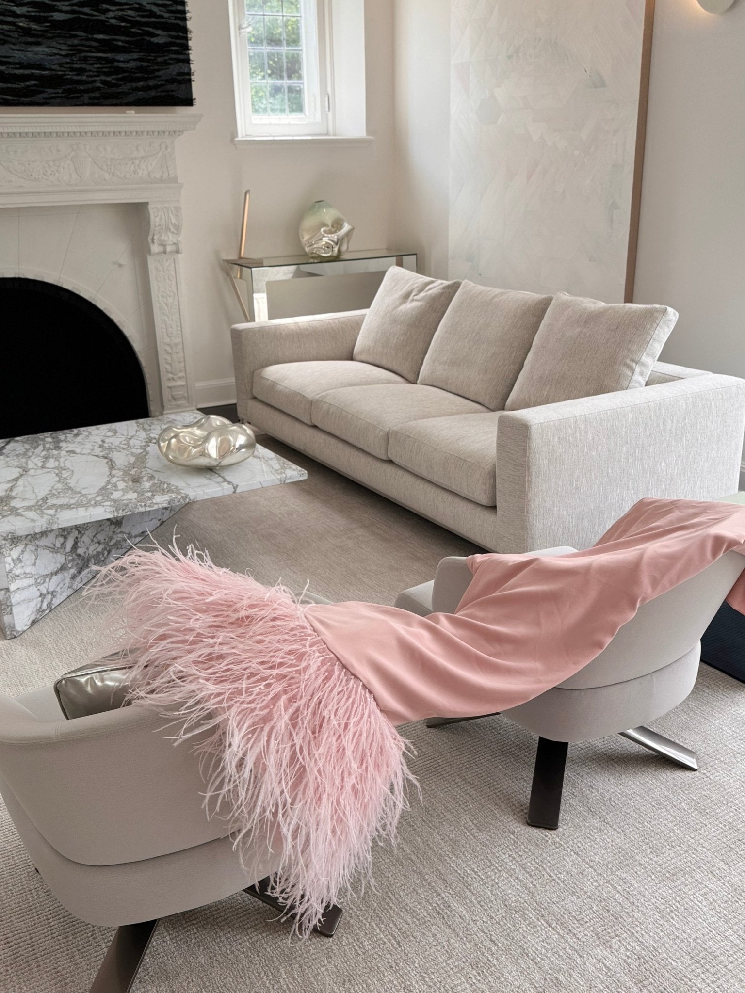 Aliétte Feather Trim Off - The - Shoulder Gown - Runway Catalog