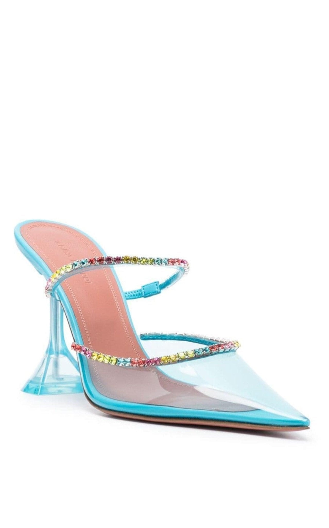 AMINA MUADDI35グラデーション ビジューミュール新品半額以下 Amina Muaddi Gilda Glass 95mm Embellished Mules – Runway Catalog