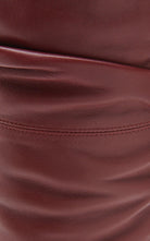 Amina Muaddi Olivia Burgundy Tall Leather Over The Knee Boots - Runway Catalog