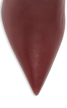 Amina Muaddi Olivia Burgundy Tall Leather Over The Knee Boots - Runway Catalog