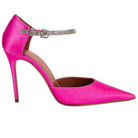 Amina Muaddi Ursina Pink Satin Pumps - Runway Catalog