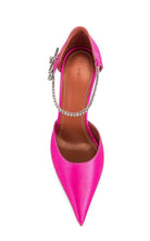 Amina Muaddi Ursina Pink Satin Pumps - Runway Catalog