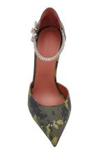 Amina Muaddi Usrina Crystal - Embellished Camouflage - Satin Pumps - Runway Catalog