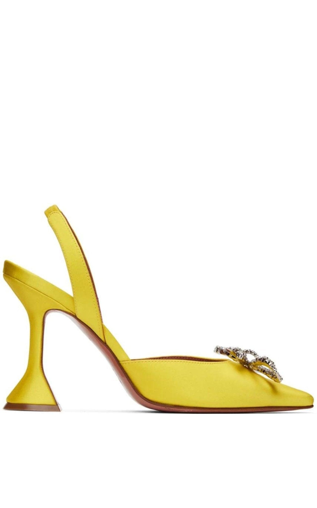 Amina Muaddi Yellow Rosie Sling Heels - Runway Catalog