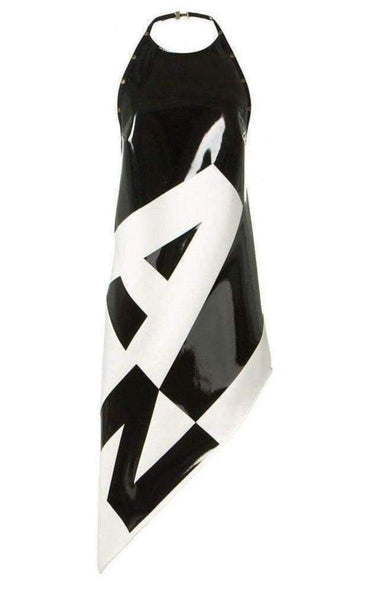 Anthony Vaccarello Asymmetrical Coated Crepe Dress – Runway Catalog