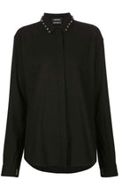 Anthony Vaccarello Black Classical Shirt With Stud Collar - Runway Catalog