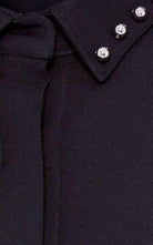 Anthony Vaccarello Black Classical Shirt With Stud Collar - Runway Catalog