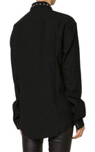 Anthony Vaccarello Black Classical Shirt With Stud Collar - Runway Catalog
