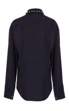 Anthony Vaccarello Black Classical Shirt With Stud Collar - Runway Catalog