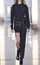 Anthony Vaccarello Black Classical Shirt With Stud Collar - Runway Catalog