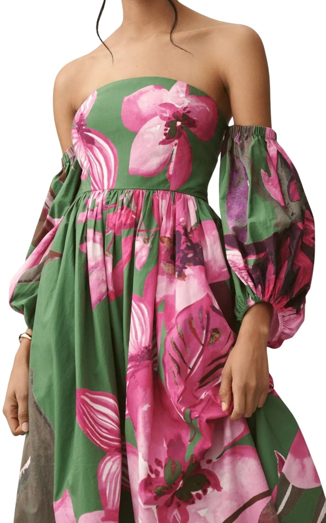 Anthropologie Off - The - Shoulder Floral Printed Maxi Dress - Runway Catalog