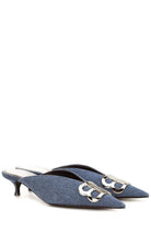 Balenciaga BB Denim Kitten - Heel Mules - Runway Catalog