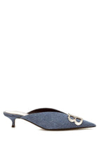 Balenciaga BB Denim Kitten - Heel Mules - Runway Catalog