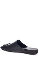Balenciaga Schwarze Slipper-Schuhe mit BB-Logo aus Leder – Runway-Katalog