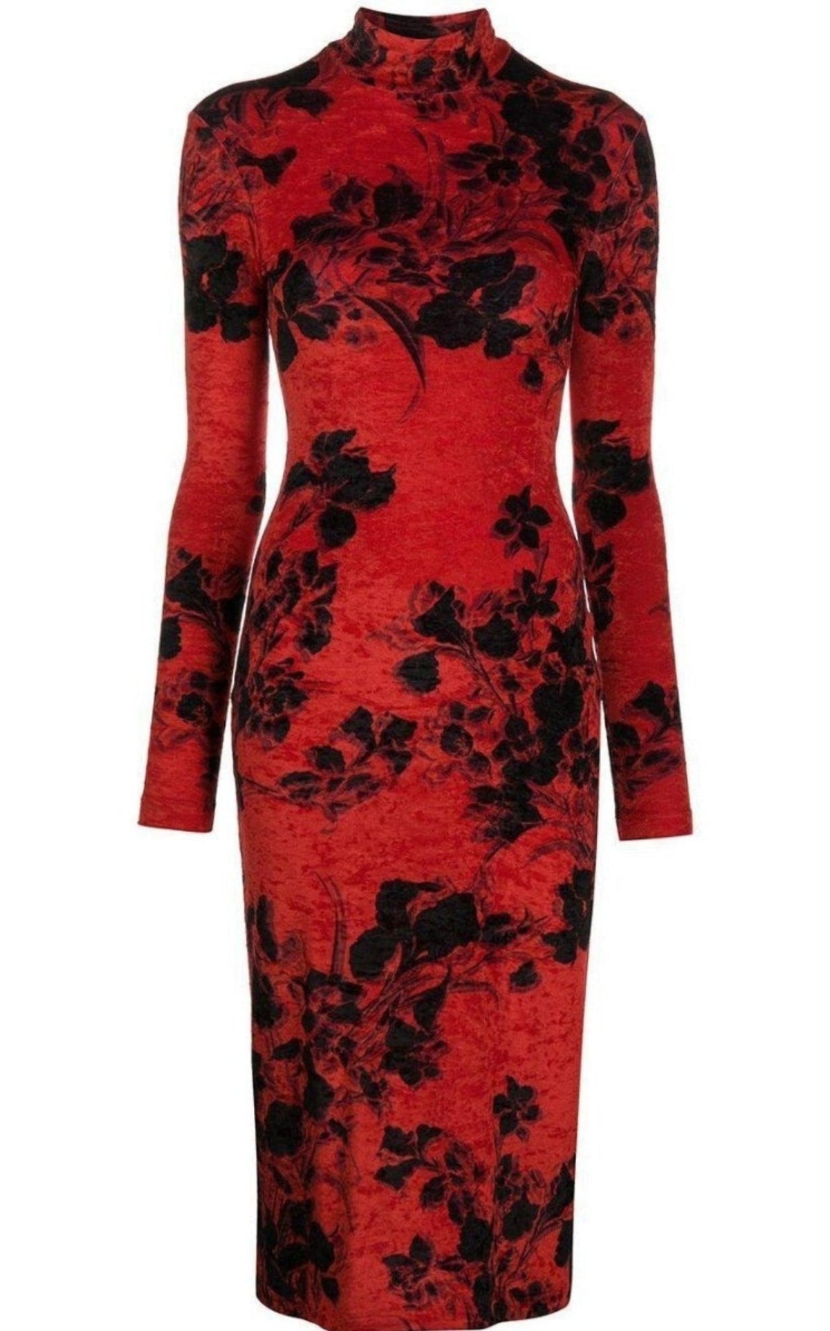 balenciaga floral backless dress Floral-Print Turtleneck This garment not only