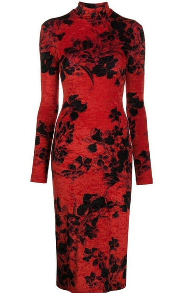 balenciaga floral backless dress Balenciaga Printed Silk Floral Dress