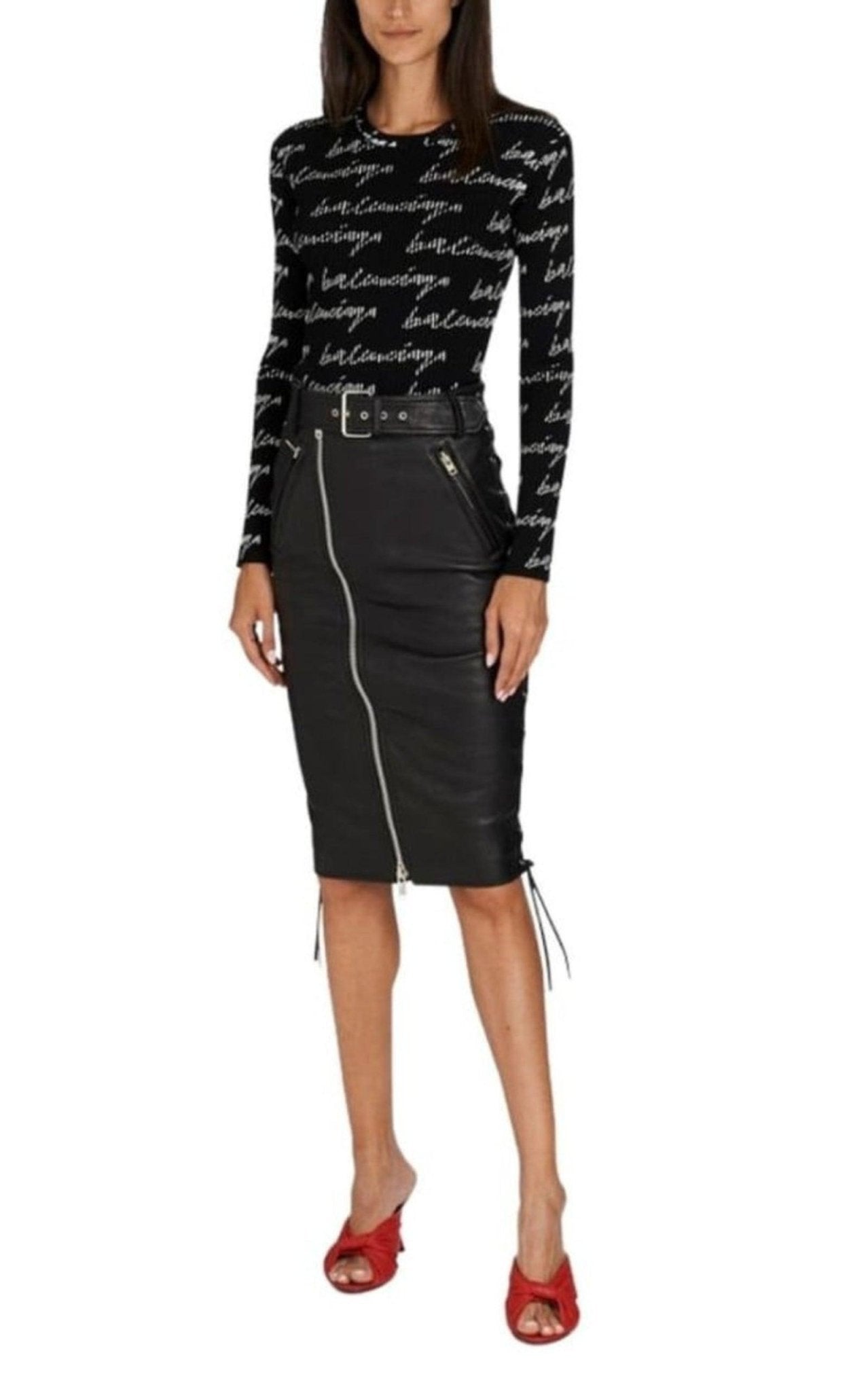 Balenciaga Leather Pencil Skirt - Runway Catalog