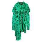 Balenciaga Polka Dot Print Long Sleeve Logo Jacquard Babydoll Dress - Runway Catalog