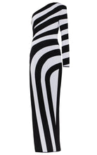 Balmain Asymmetrical Striped Knit Maxi Dress - Runway Catalog