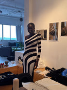 Balmain Asymmetrical Striped Knit Maxi Dress - Runway Catalog