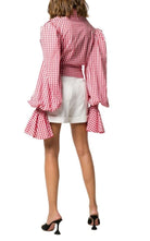 Balmain Balloon - Sleeve Gingham Blouse - Runway Catalog