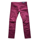 Balmain Balmain Burgundy Embroidered Trimming Slim Stretch Jeans - Runway Catalog