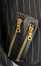 Balmain Balmain Striped Cotton Teddy Jacket in Black and Gold - Runway Catalog