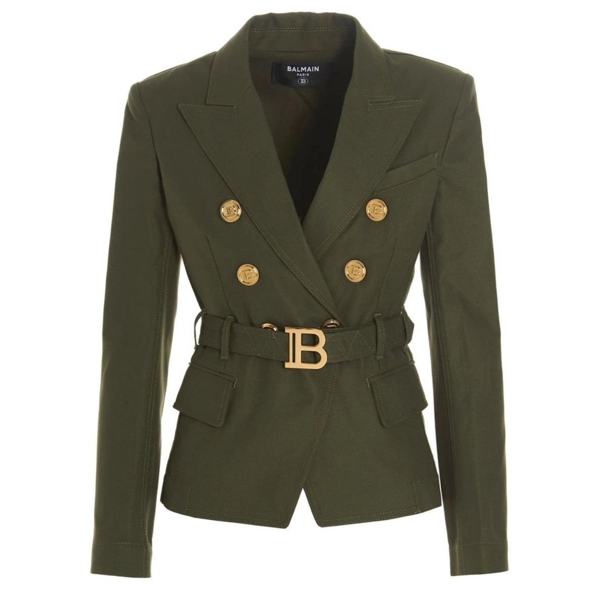Balmain Belted Double-Breasted Blazer Jacket