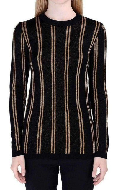 Balmain Black And Gold Striped Sweater - Runway Catalog