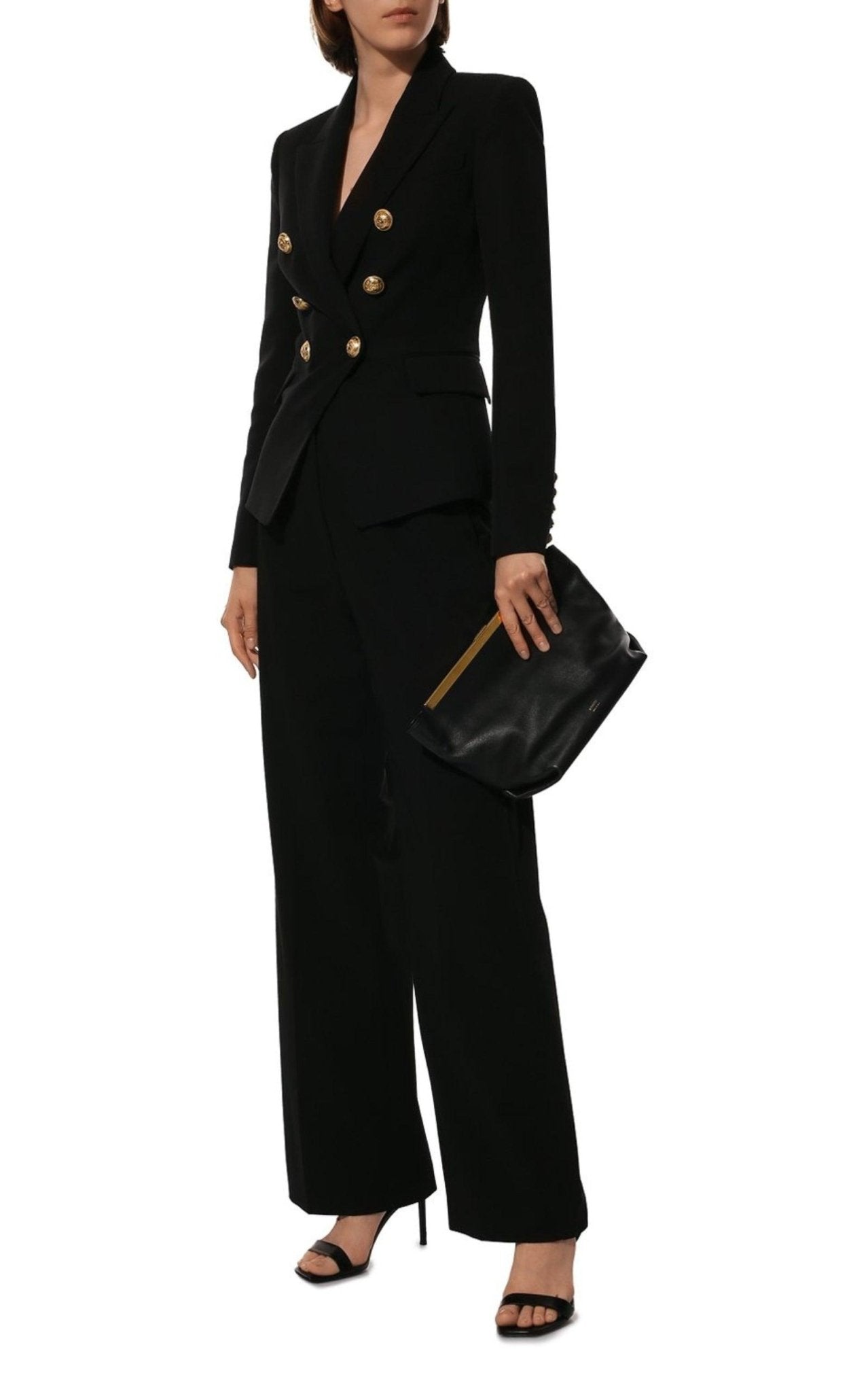 Balmain Black Classic Double - Breasted Wool Blazer - Runway Catalog