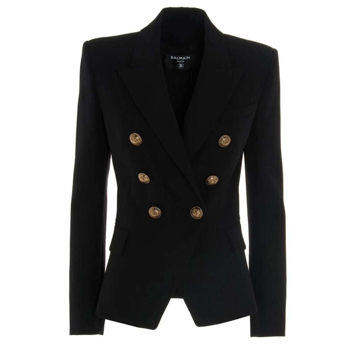 Balmain Blazer classique noir à double boutonnage en laine - Catalogue défilé