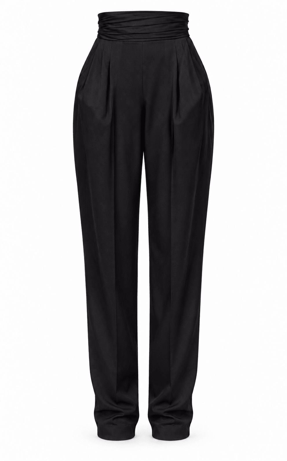 Balmain Black High-Waisted Tuxedo Pants - Runway Catalog