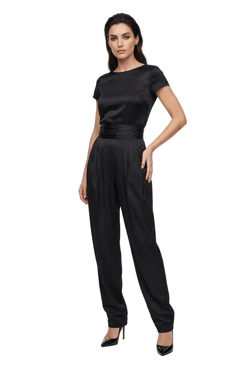 Balmain Black High-Waisted Tuxedo Pants - Runway Catalog
