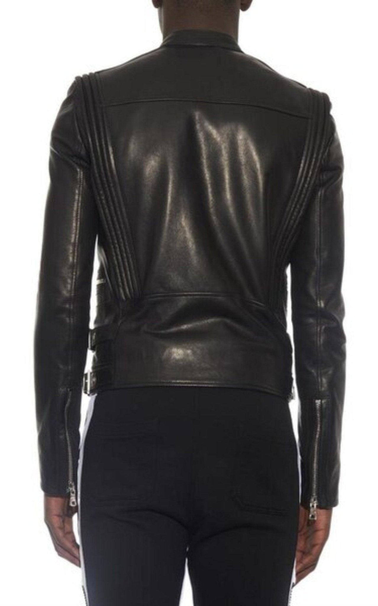 Balmain Black Leather Biker Jacket - Runway Catalog
