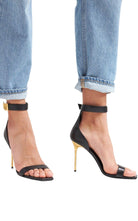 Balmain Black Leather Uma Sandals - Runway Catalog