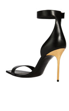 Balmain Black Leather Uma Sandals - Runway Catalog