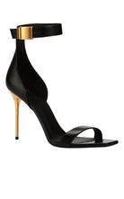 Balmain Black Leather Uma Sandals - Runway Catalog