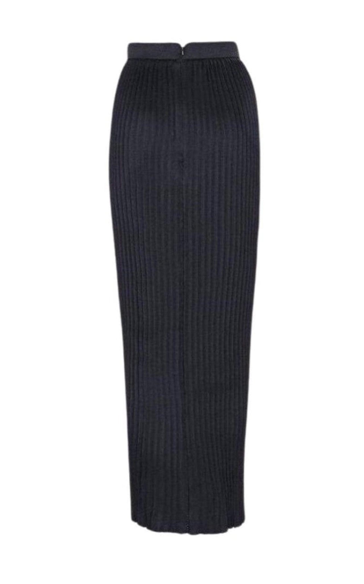 Balmain Black Pleated Maxi Skirt - Runway Catalog