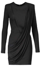 Balmain Black Voile Draped Mini Dress - Runway Catalog