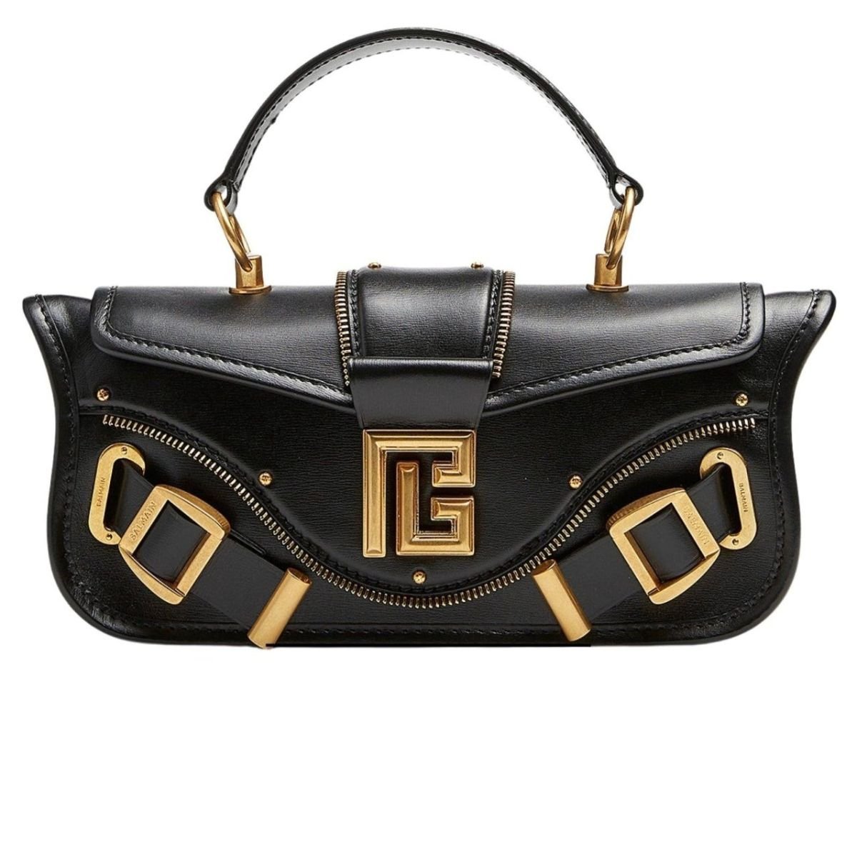 Balmain Blaze Small Leather Shoulder Bag