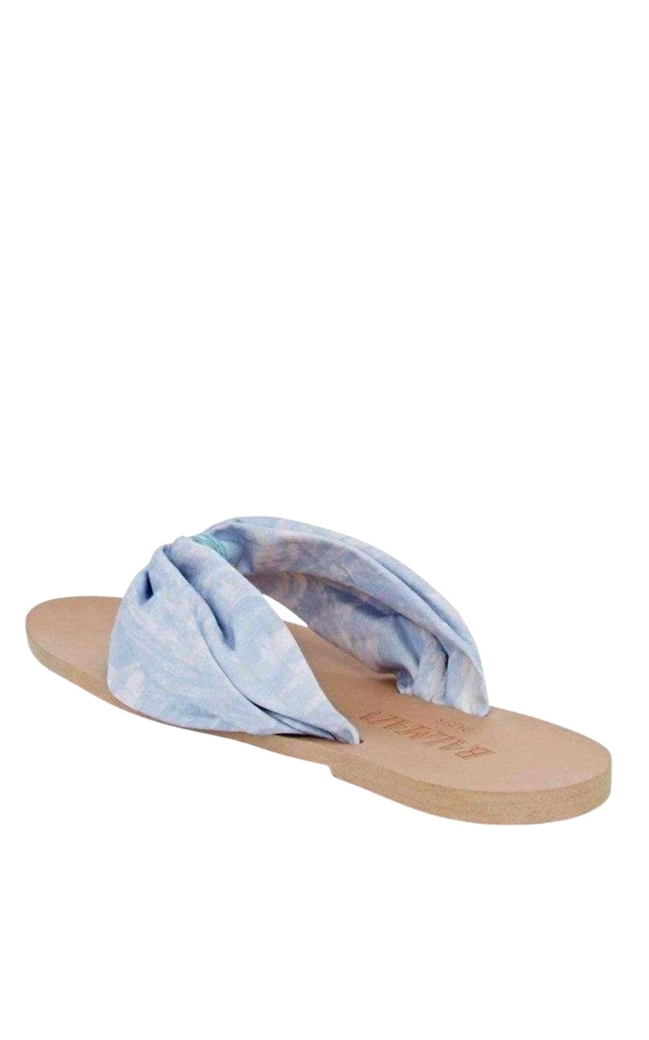 Balmain Blue Leather Thong Flats - Runway Catalog