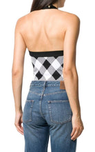 Balmain Karo-Halterneck-Body – Laufsteg-Katalog