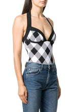 Balmain Karo-Halterneck-Body – Laufsteg-Katalog