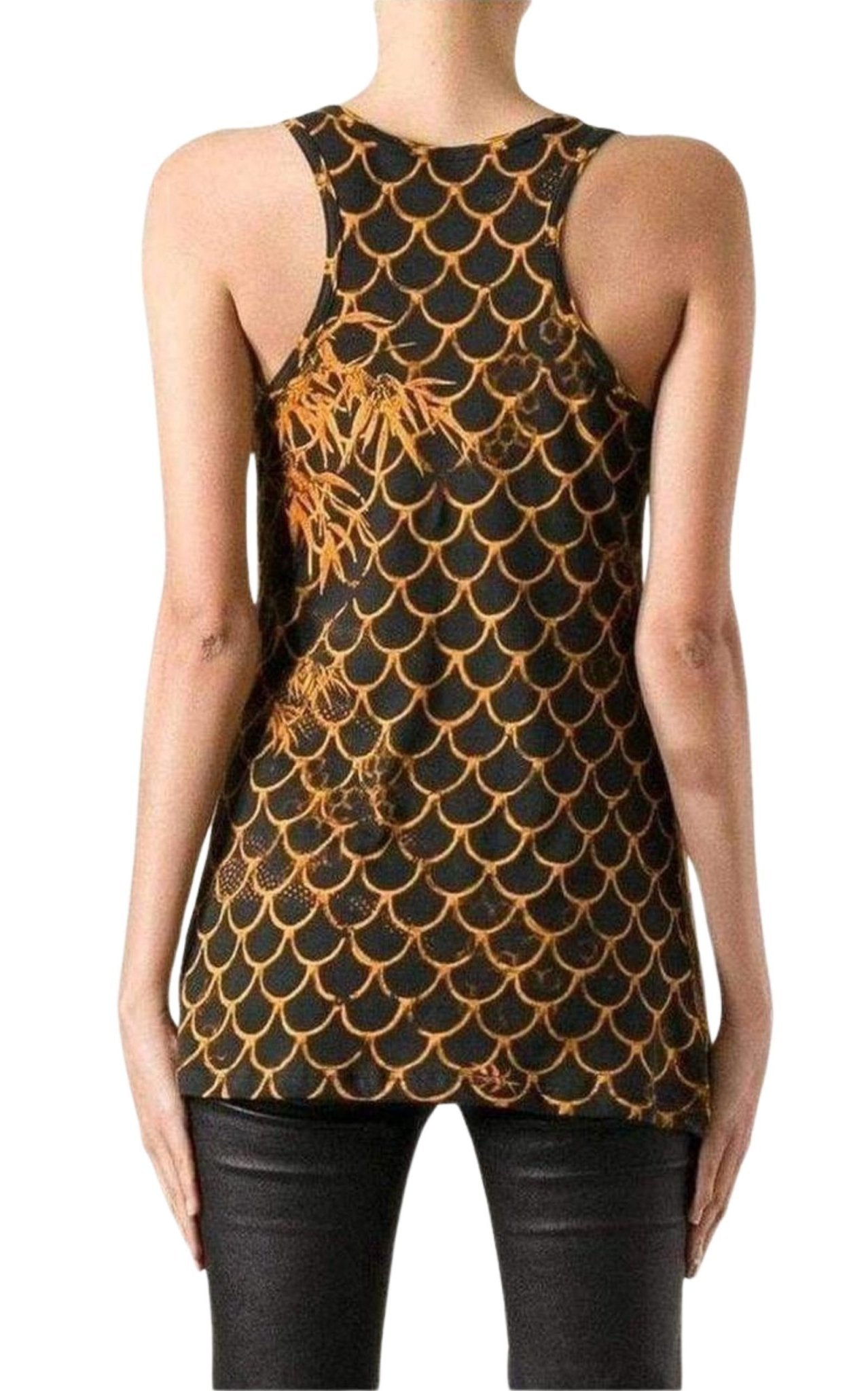 Balmain Cotton Oriental Print Tank Top