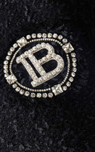Balmain Crystal Logo Metallic Tweed Blazer - Runway Catalog