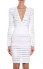 Balmain Deep V - Neck Knit Dress - Runway Catalog