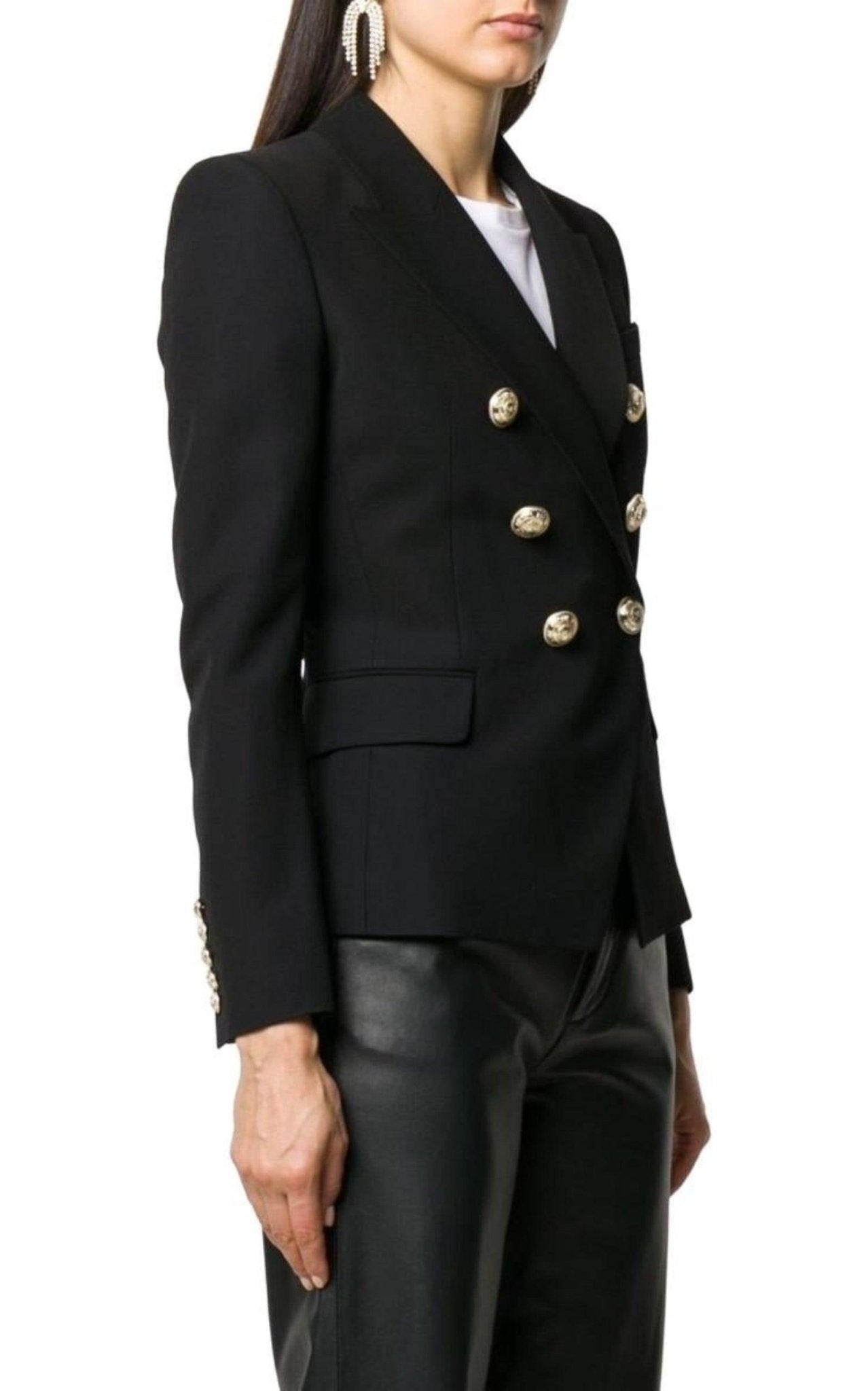 Balmain Double Breasted Black Blazer Jacket - Runway Catalog