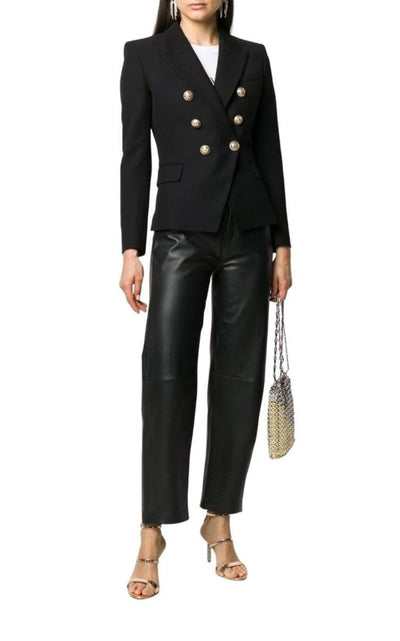 Balmain Double Breasted Black Blazer Jacket - Runway Catalog