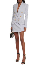 Balmain Double Breasted Blue Wool Blazer - Runway Catalog