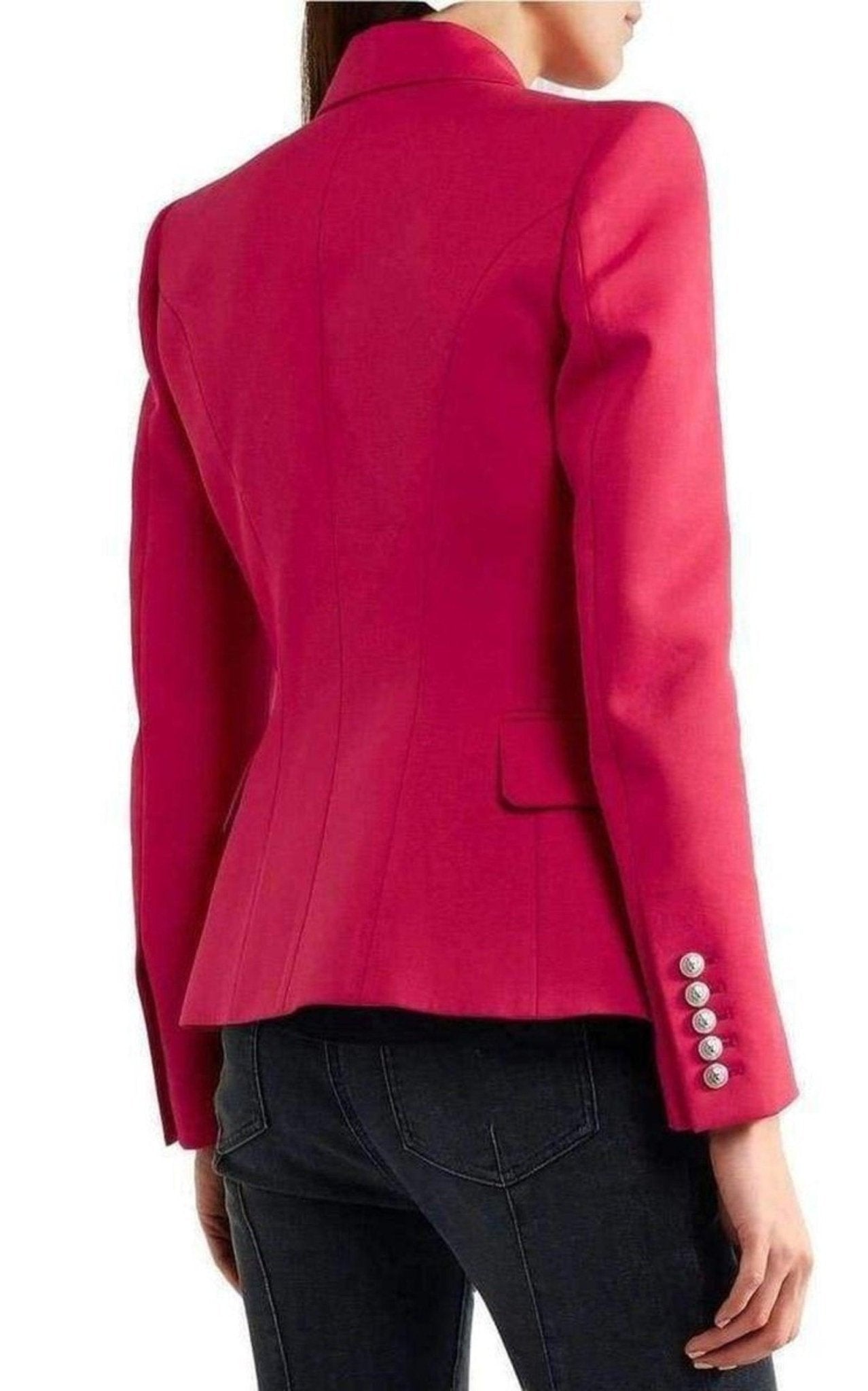 Balmain Double Breasted Red Wool Blazer - Runway Catalog
